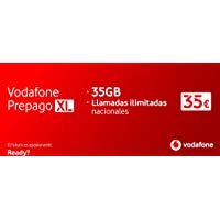 Los mejores  - Vodafone Prepago XL 35GB + Llamadas Ilimitadas Roaming Europa y EEUU